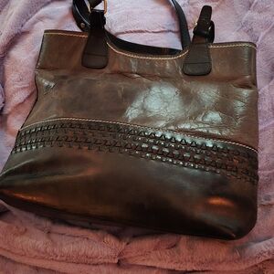 Born Dark Brown Leather Tote